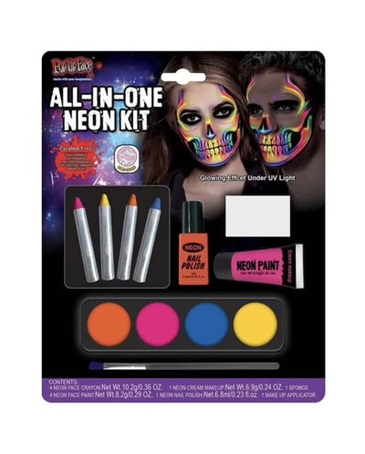 PALETTE DE MAQUILLAGE UV NEON VERNIS CRAYONS FARDS
