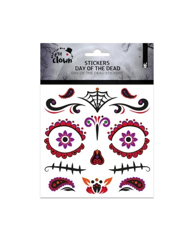 BIJOUX OU STICKER DE VISAGE DAY OF THE DEAD AVEC PAILLETTES ET STRASS 
