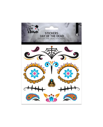 BIJOUX OU STICKER DE VISAGE DAY OF THE DEAD AVEC PAILLETTES ET STRASS 