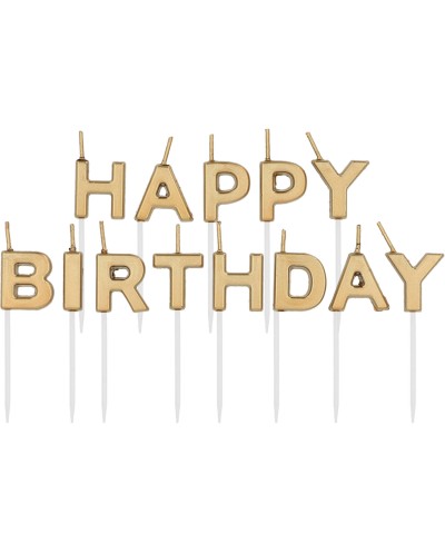 BOUGIE HAPPY BIRTHDAY LETTRES OR