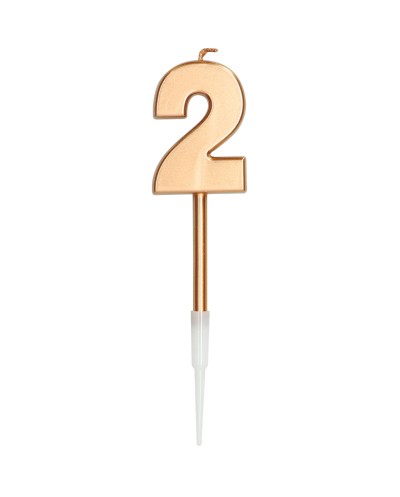 BOUGIE CHIFFRE 2 OR