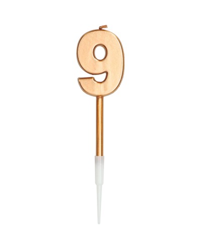 BOUGIE CHIFFRE 9 OR