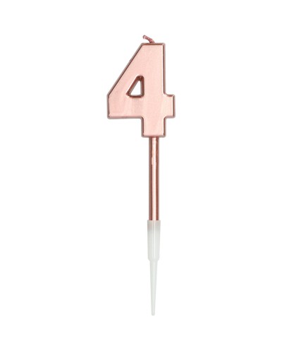 BOUGIE CHIFFRE 4 ROSE GOLD 