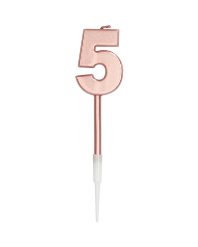 BOUGIE CHIFFRE 5 ROSE GOLD 