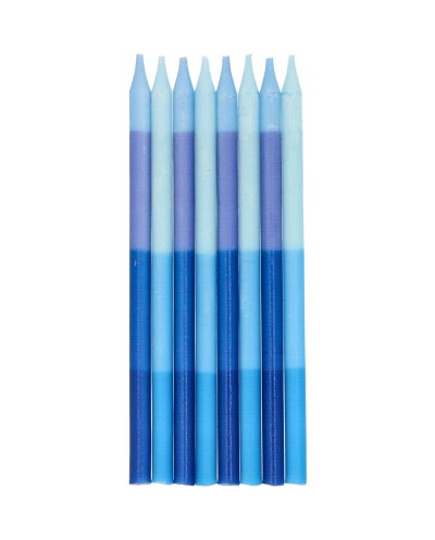 24 BOUGIES MELANGE DE BLEU 10 CM