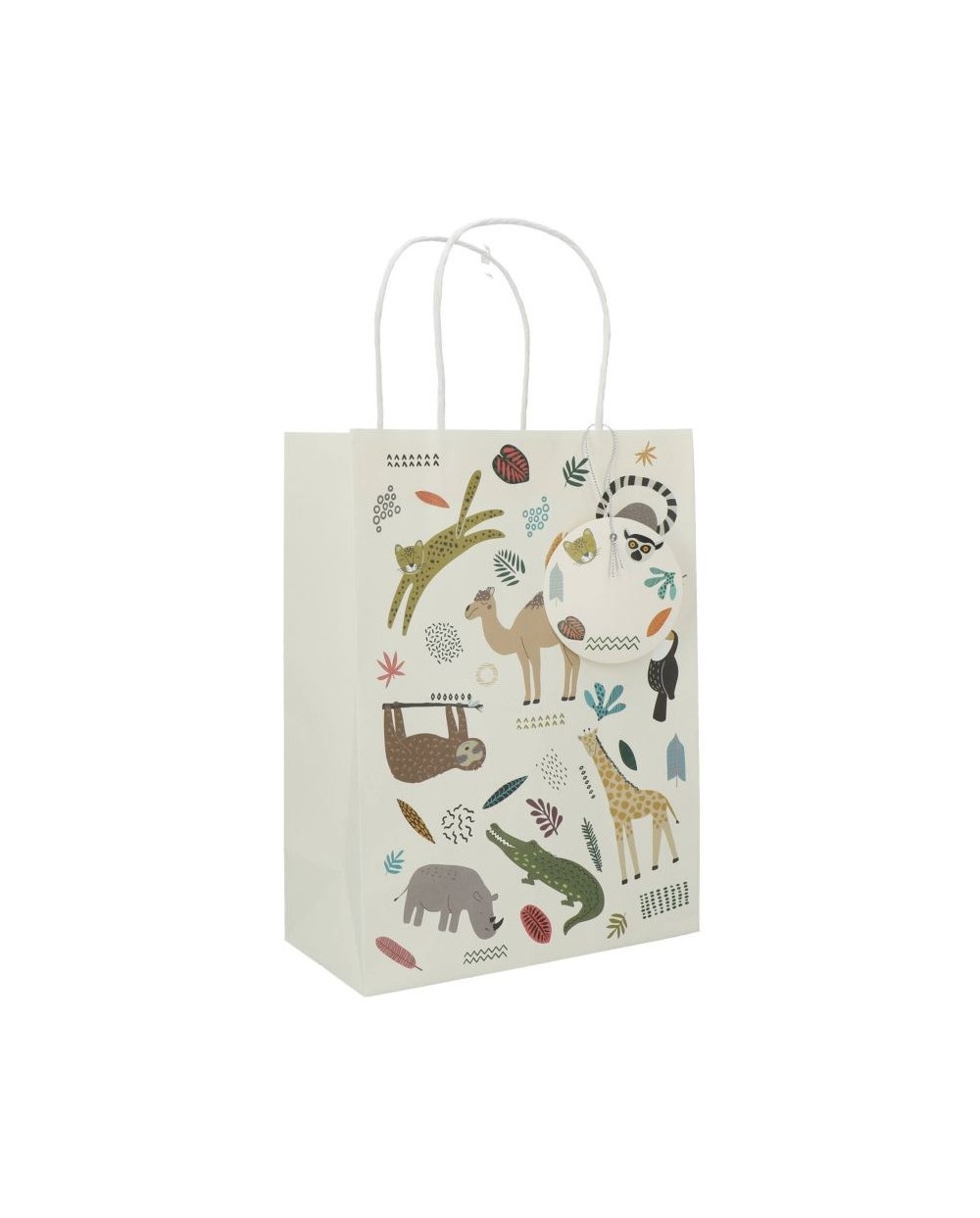 6 SACS CADEAUX BONBON ANIMAUX DE LA JUNGLE SAFARI EN PAPIER 27 X 20 CM