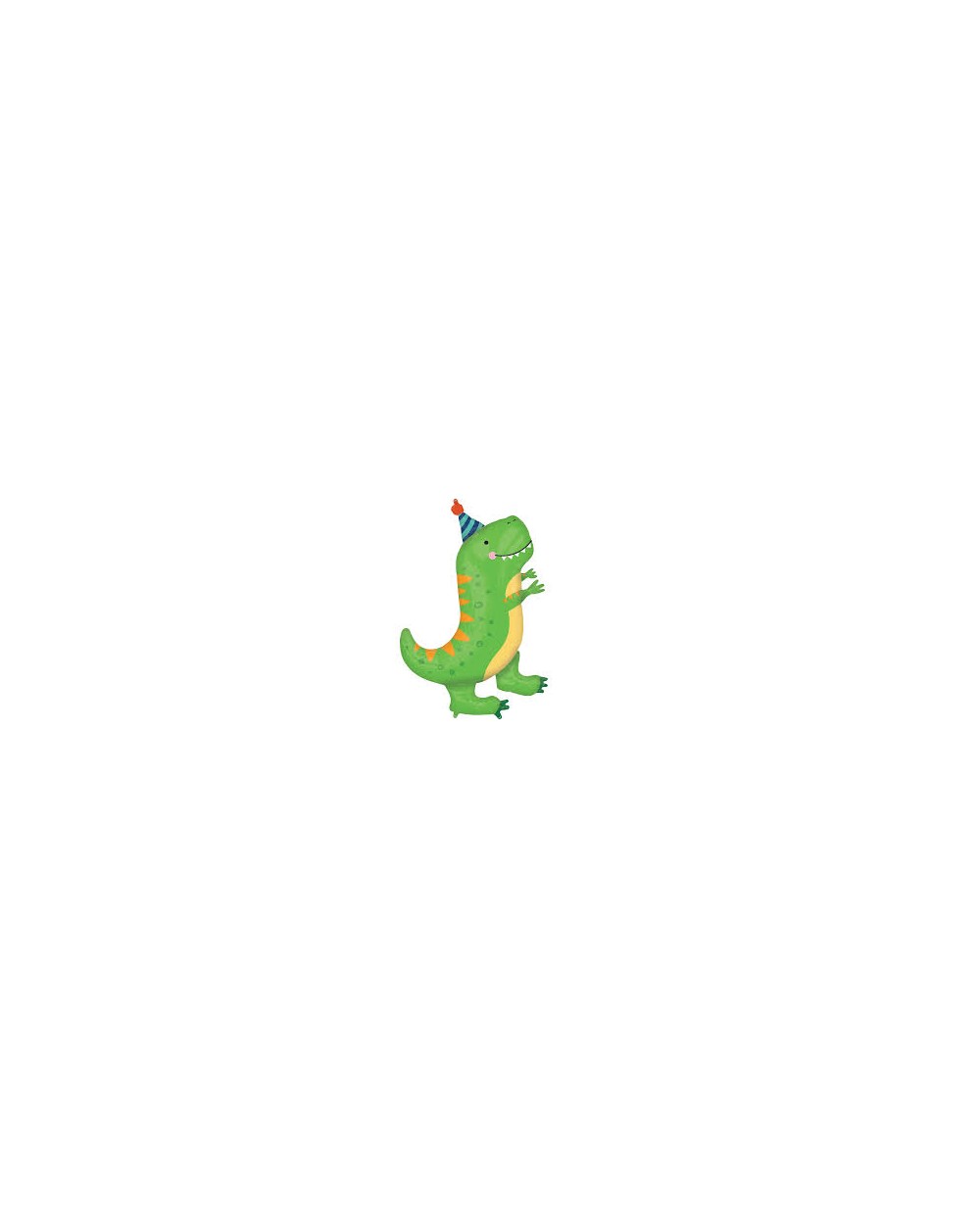 BALLON METALLIQUE DINOSAURE RIGOLO VERT AVEC CHAPEAU 66 X 86 CM 