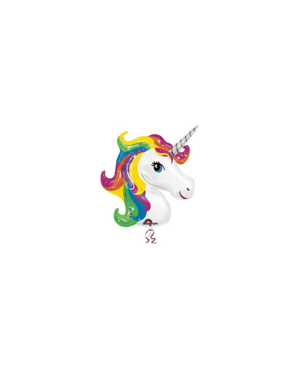 BALLON METALLIQUE TETE DE LICORNE MULTICOLORE 83 X 73CM