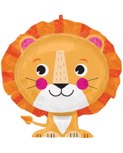 BALLON METALLIQUE LION CARTOON ASSIS 60 X 53 CM
