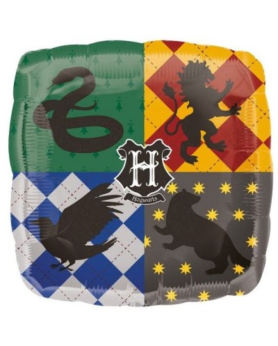 BALLON METALLIQUE CARRE ECUSSONS HARRY POTTER 45 CM