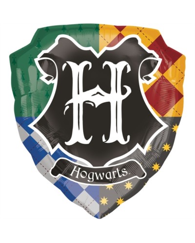 BALLON METALLIQUE HARRY POTTER FORME ECUSSON COULEUR DES 4 ECOLES  68 X 63 CM