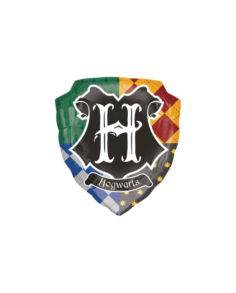 BALLON METALLIQUE HARRY POTTER FORME ECUSSON COULEUR DES 4 ECOLES  68 X 63 CM