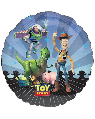 BALLON METALLIQUE ROND DISNEY TOY STORY WOODY BUZZ L'ECLAIR ET  AMIS 45 CM