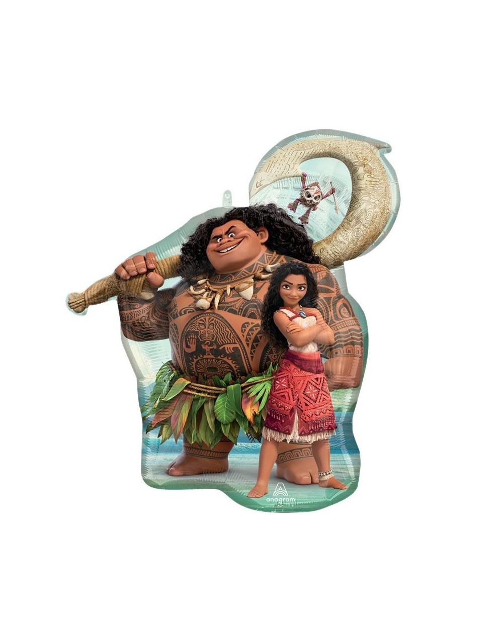 BALLON METALLIQUE PERSONNAGES VAIANA 2 MOANA ET MAUI 58 X 66 CM