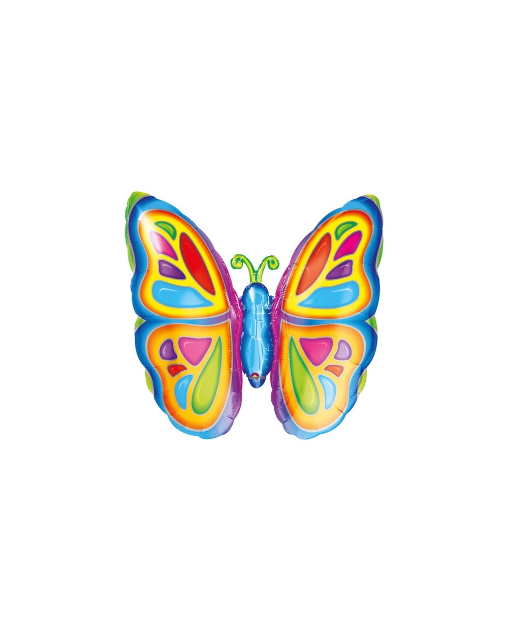 BALLON METALLIQUE PAPILLON MULTICOLORE 63 X 63 CM 