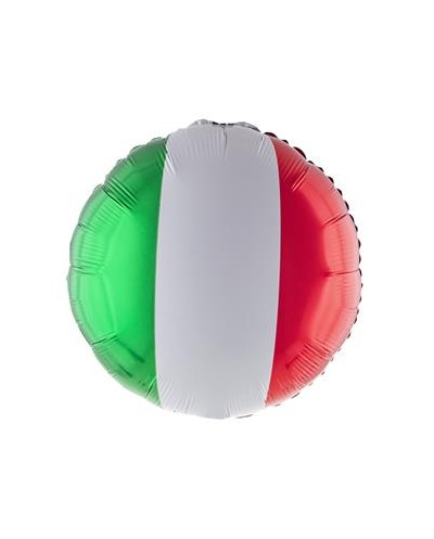 BALLON METALLIQUE ROND DRAPEAU D' ITALIE 46 CM 