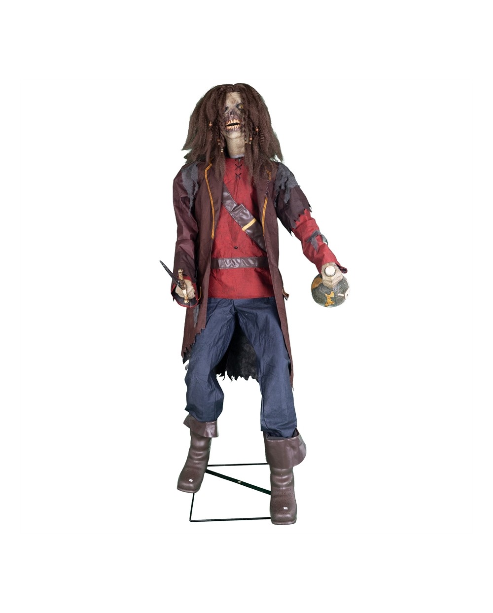 DECORATION HALLOWEEN PIRATE PETE 180 CM ANIMATRONIC MOUVEMENT SON  LUMIERE