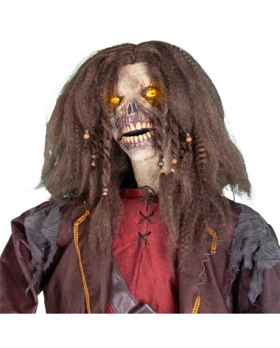 DECORATION HALLOWEEN PIRATE PETE 180 CM ANIMATRONIC MOUVEMENT SON  LUMIERE