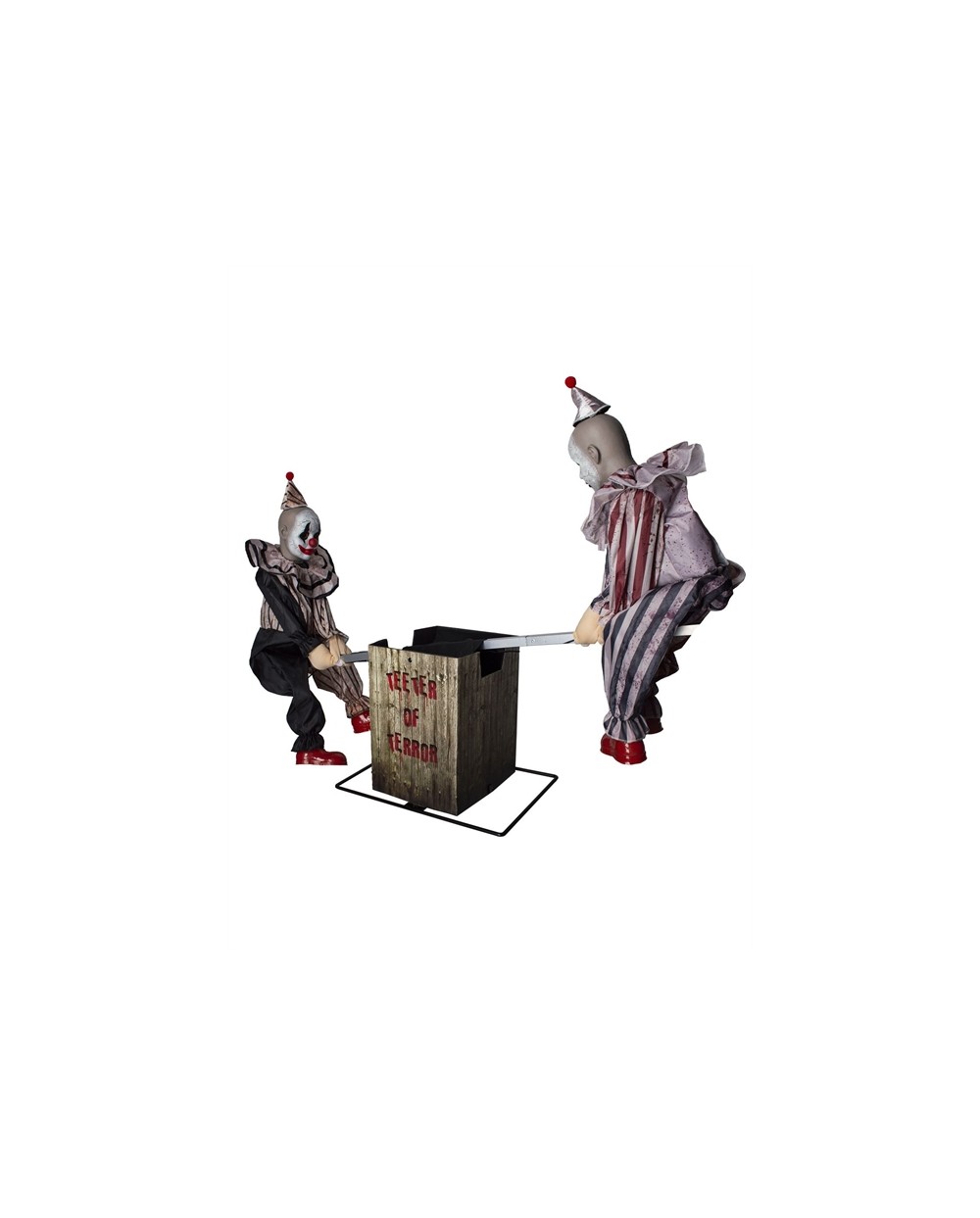 DECO HALLOWEEN2 CLOWNS SUR BALANCOIRE 125 CM LUMIERE SON ET MOUVEMNT 