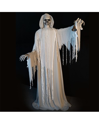 DECO HALLOWEEN  SQUELETTE SONNE CLOCHE 182 CM ANIMATRONIC MOUVEMENT SON  LUMIERE