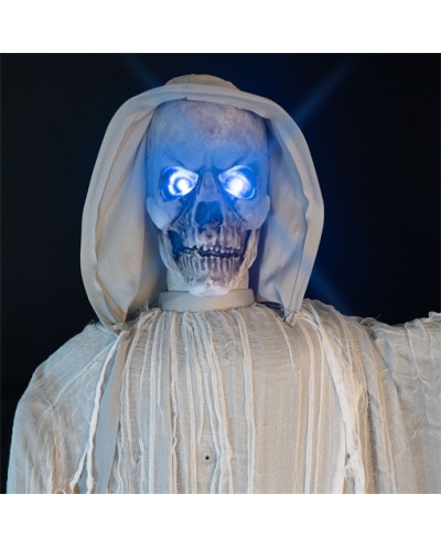 DECO HALLOWEEN  SQUELETTE SONNE CLOCHE 182 CM ANIMATRONIC MOUVEMENT SON  LUMIERE