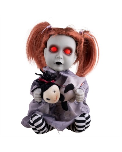 DECO HALLOWEEN  POUPEE FANTOME 26 CM ANIMATRONIC MOUVEMENT SON  LUMIERE