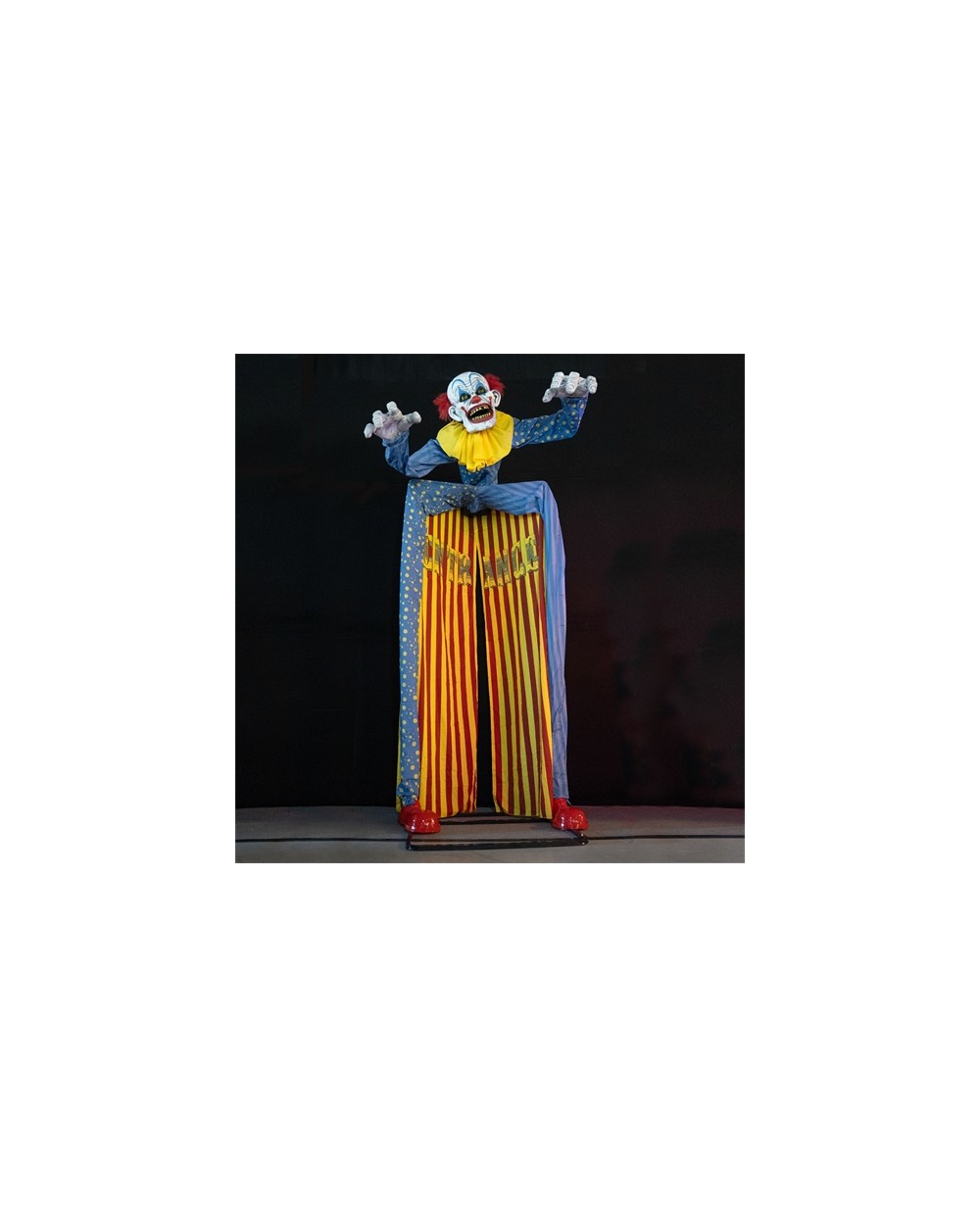 DECO HALLOWEEN ENTREE CLOWN ANIMATRONIC MOUVEMENT LUMIERE ET SON 290 CM