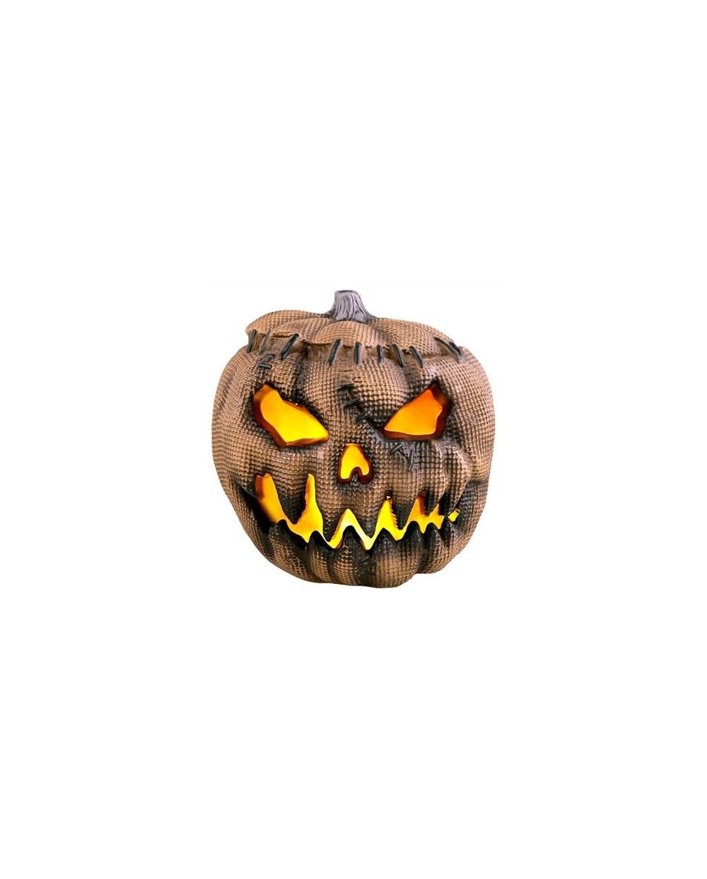 DECO HALLOWEEN CITROUILLE LUMINEUSE EFFET TOILE DE JUTE 30 CM