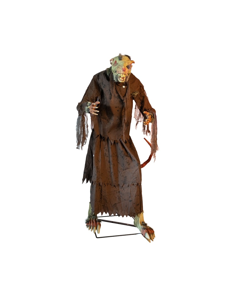 DECO HALLOWEEN RAT MUTANT MORTEL ANIMATRONIC MOUVEMENT LUMIERE ET SON 155 CM