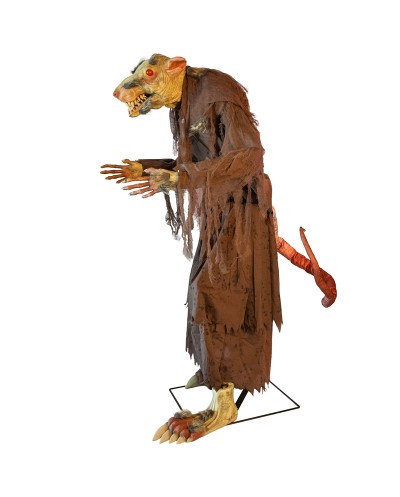 DECO HALLOWEEN RAT MUTANT MORTEL ANIMATRONIC MOUVEMENT LUMIERE ET SON 155 CM