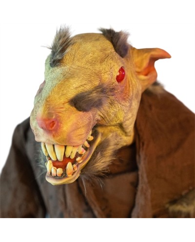 DECO HALLOWEEN RAT MUTANT MORTEL ANIMATRONIC MOUVEMENT LUMIERE ET SON 155 CM