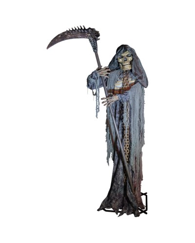 DECO HALLOWEEN FAUCHEUSE ANIMATRONIC MOUVEMENT LUMIERE SON 300 CM