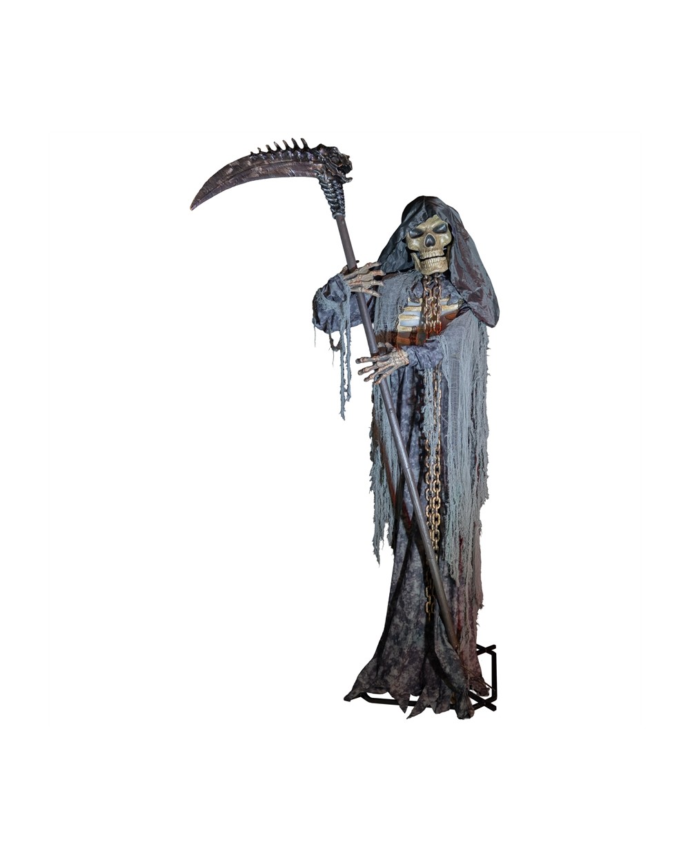 DECO HALLOWEEN FAUCHEUSE ANIMATRONIC MOUVEMENT LUMIERE SON 300 CM