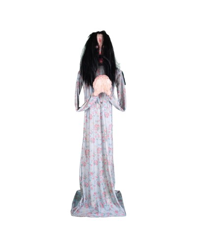 DECO HALLOWEEN FILLE MANGEANT 1 CERVEAU ANIMATRONIC MOUVEMENT LUMIERE SON 200 CM