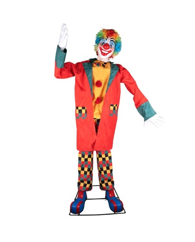DECO HALLOWEEN CLOWN WALLY ANIMATRONIC MOUVEMENT LUMIERE SON 220 CM