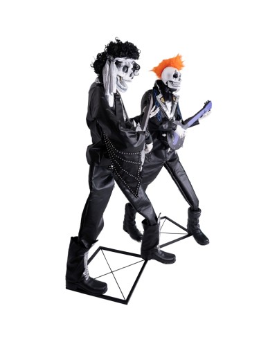 DECORATION HALLOWEEN DUO DE SQUELETTES PUNK ROCK 185 CM ANIMATRONIC