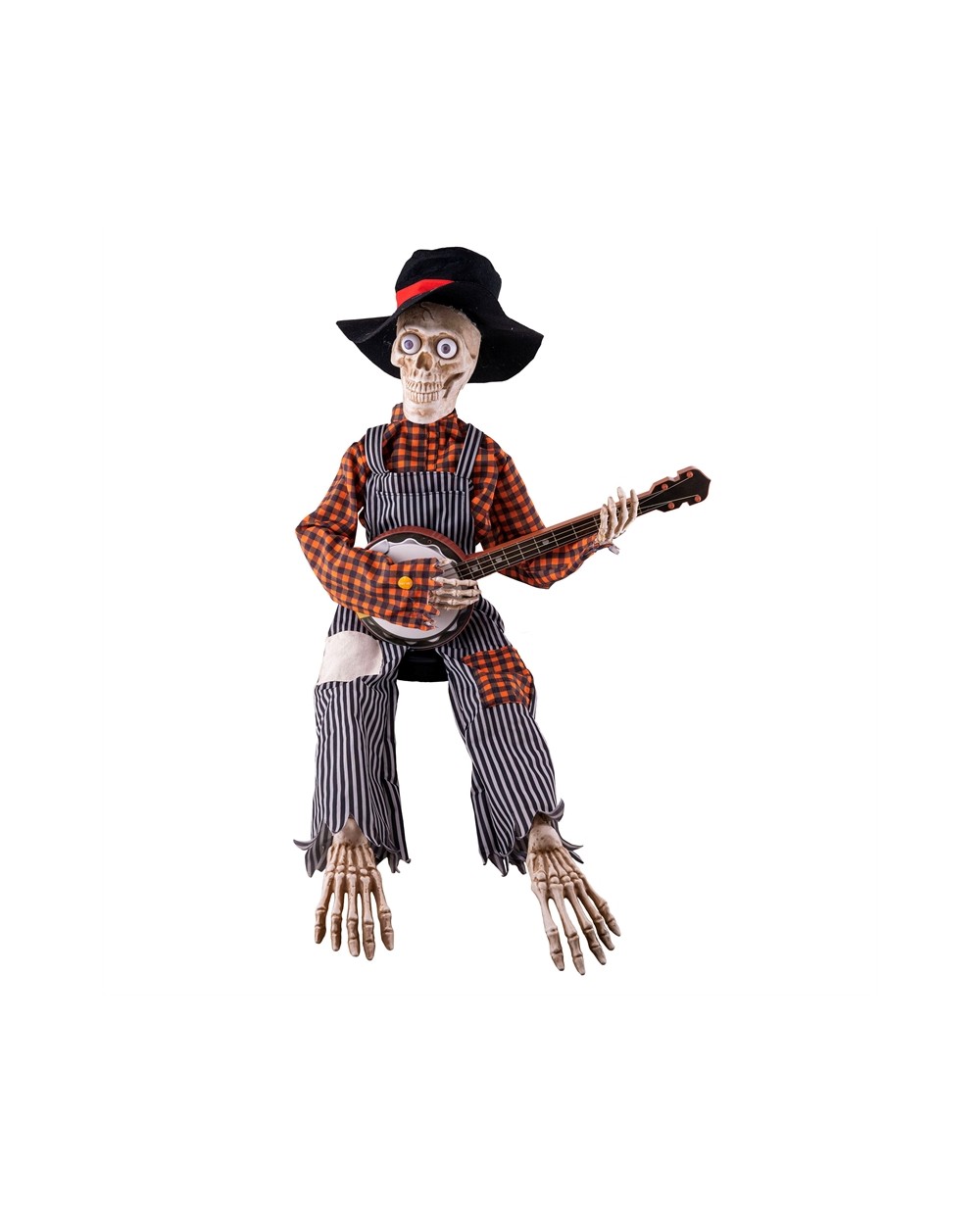 DECORATION HALLOWEEN SQUELETTE AVEC BANJO ANIMATRONIC