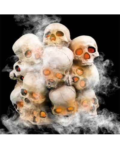 DECORATION HALLOWEEN CASCADE DE CRANE 41 CM ANIMEE LUMIERE + FUMEE