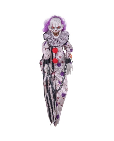 DECORATION HALLOWEEN CLOWN TREMBLANT SUSPENDU ANIME 150 CM