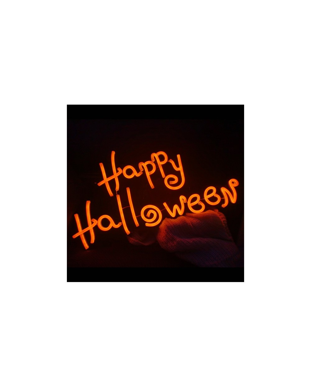 DECORATION HALLOWEEN LUMIERE NEON ORANGE HAPPY HALLOWEEN