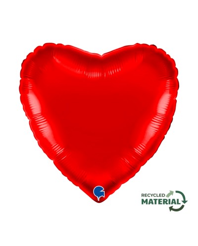 BALLON METALLIQUE COEUR 46 CM RED OU ROUGE