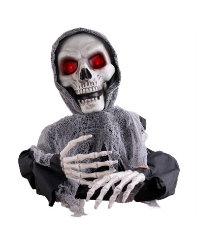 DECORATION HALLOWEEN FAUCHEUSE DE LA MORT TETE DE MORT ANIMATRONIC