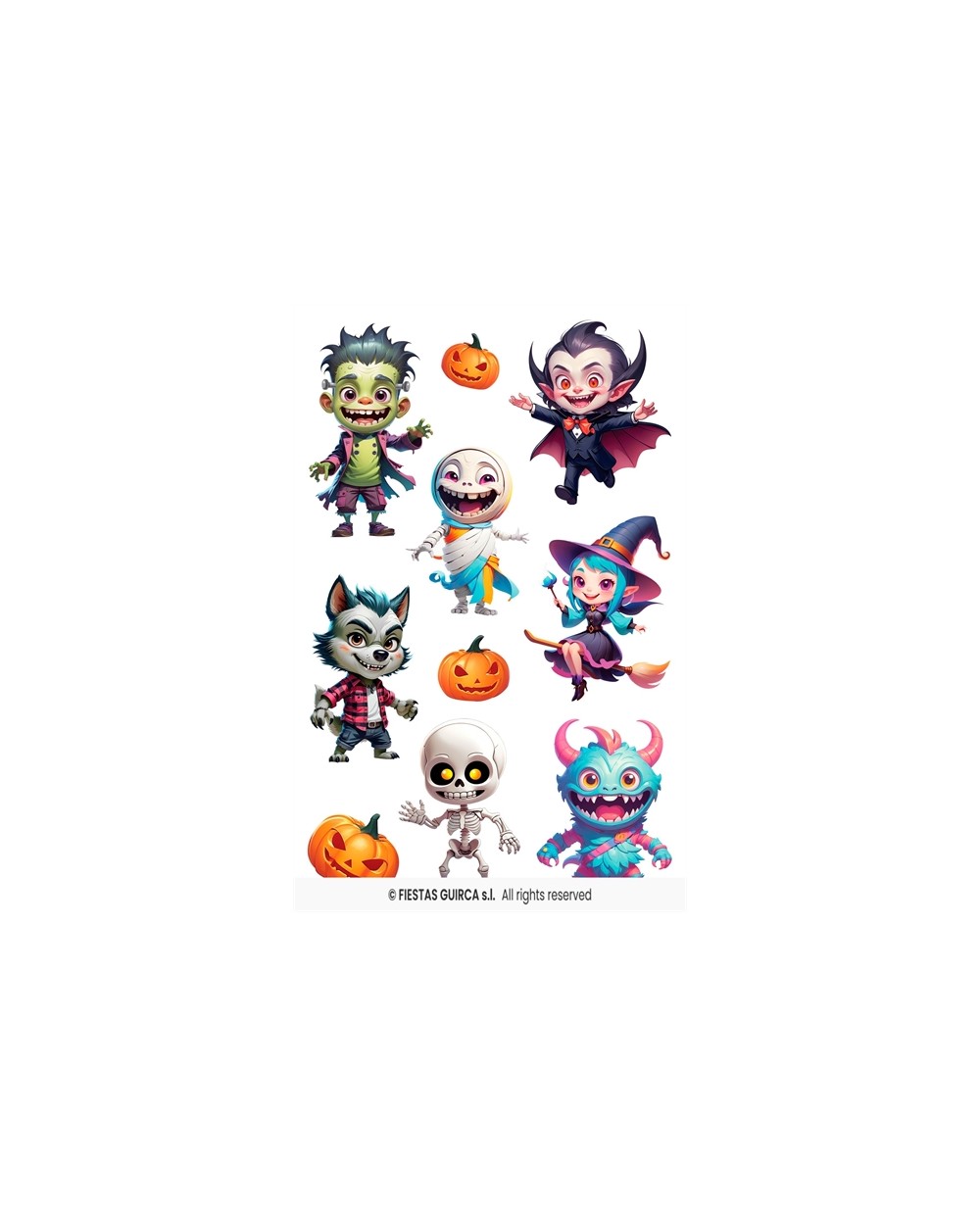 DECORATION HALLOWEEN PLANCHE PETITS AUTOCOLLANTS 