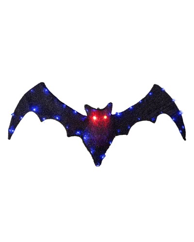 DECORATION HALLOWEEN CHAUVE SOURIS NOIRE BRILLANTE ET LUMINEUSE