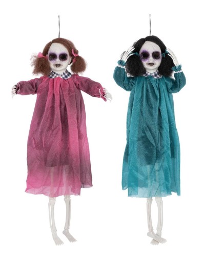 DECORATION HALLOWEEN POUPEE A SUSPENDRE YEUX LUMINEUX