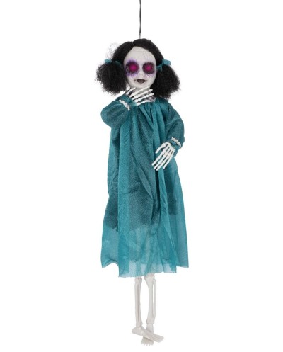 DECORATION HALLOWEEN POUPEE A SUSPENDRE YEUX LUMINEUX