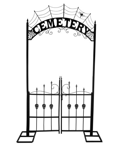DECORATION HALLOWEEN ARCHE METAL ENTREE OU PORTAIL DE CIMETIERE 270 CM