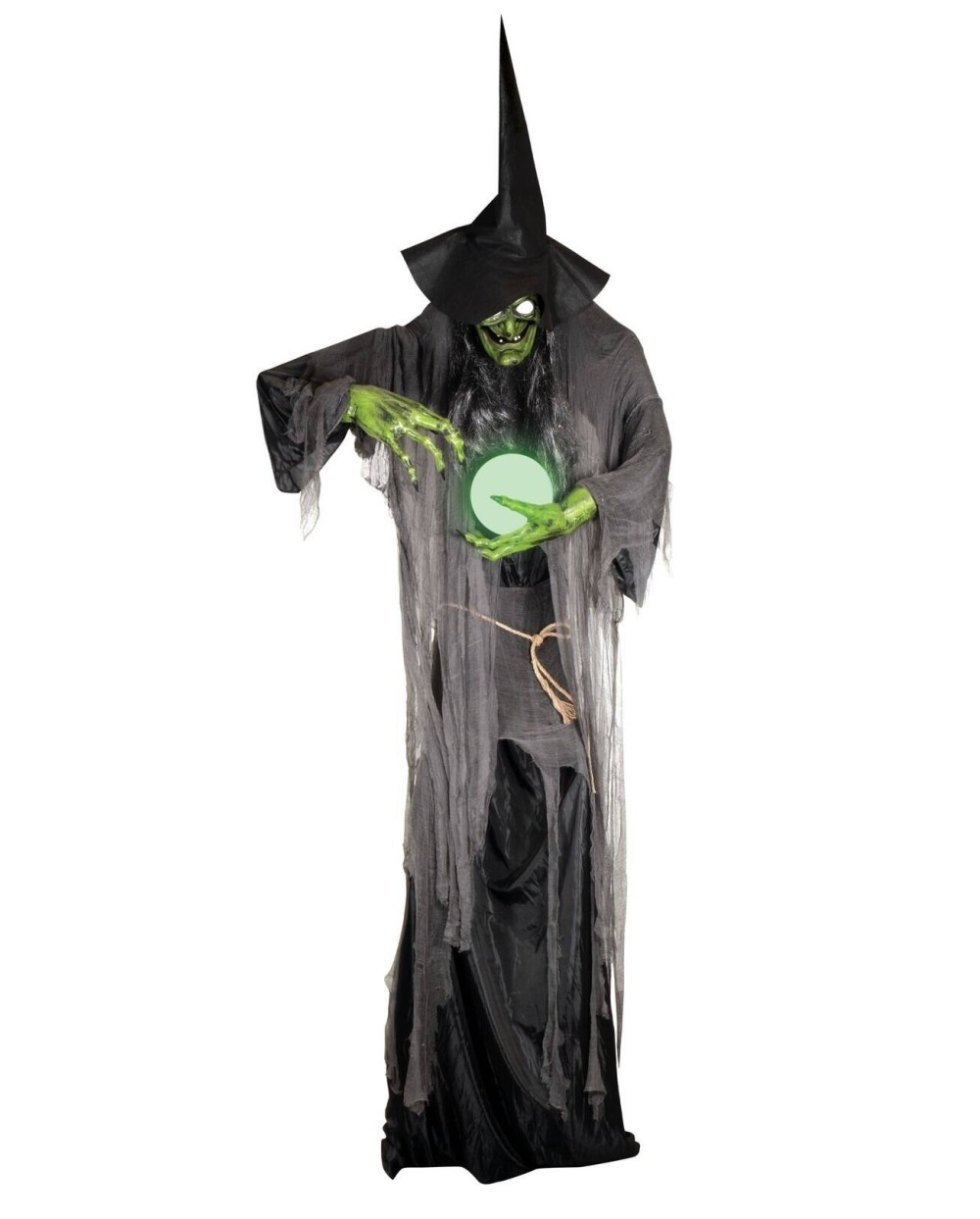 DECORATION HALLOWEEN SORCIERE XXL BOULE DE CRISTAL SON  LUMIERE ET ANIME 305 CM