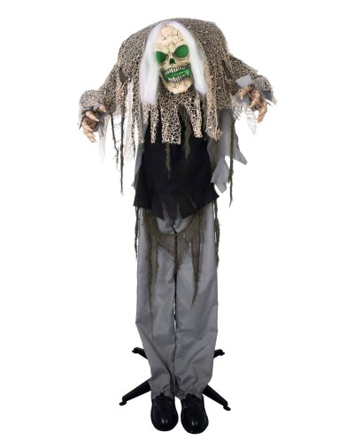DECORATION HALLOWEEN SQUELETTE MONSTRE BOSSU SON  LUMIERE ET ANIME 160 CM