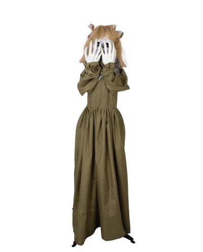 DECORATION HALLOWEEN CREEPY WOMAN FILLE  SON  LUMIERE ET ANIME 160 CM